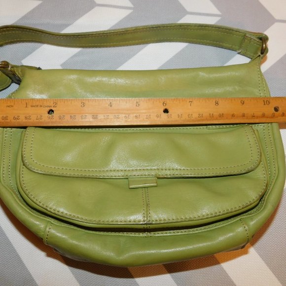 Fossil Leather Green Shoulder Bag Purse - Picture 9 of 11